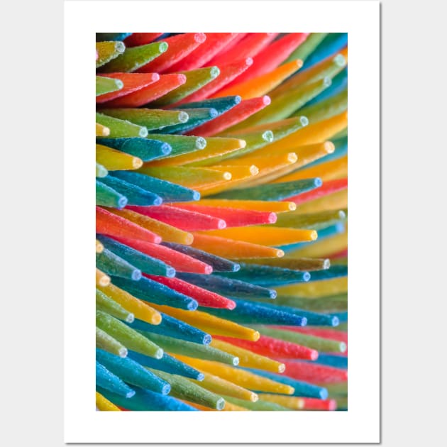 Rainbow Multicolored Toothpicks Macro Photograph Wall Art by love-fi